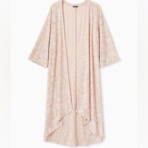 Torrid NEW Slub Kimono High-Low Burnout Sweater Cardigan Sz 3X